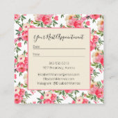 水彩フローラサロン美容師メイクアップアーティスト スクエア名刺 (裏面)