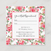 水彩フローラサロン美容師メイクアップアーティスト スクエア名刺 (裏面)