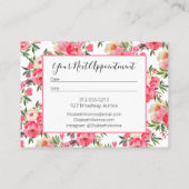 水彩フローラサロン美容師メイクアップアーティスト 名刺 (裏面)