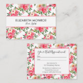 水彩フローラサロン美容師メイクアップアーティスト 名刺 (正面/裏面)