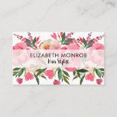 水彩フローラサロン美容師メイクアップアーティスト 名刺 (正面)