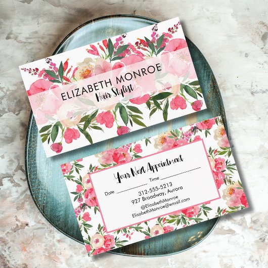 水彩フローラサロン美容師メイクアップアーティスト 名刺