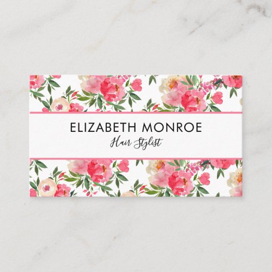 水彩フローラサロン美容師 名刺 (正面)