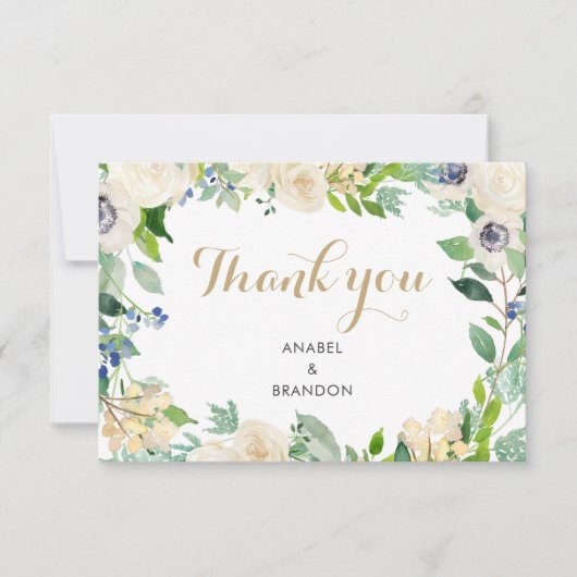 水彩フローラサンキューカード水彩 サンキューカード (正面)