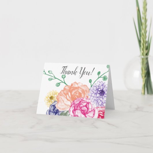 水彩フローラサンキューカード サンキューカード (正面)