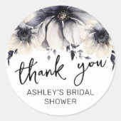 水彩フローラサンキューブライダルシャワー ラウンドシール (正面)