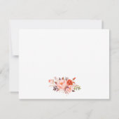 水彩フローラサンゴパーソナライズされた金ゴールド ノートカード (裏面)