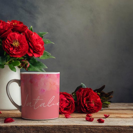 水彩フローラサンゴ名 コーヒーマグカップ