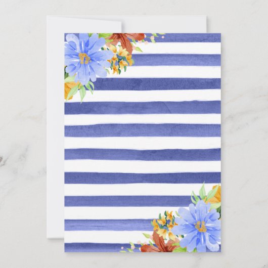 水彩フローラサーカス動物ベビーシャワー 招待状 (裏面)