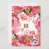 水彩フローラシックなグラーム誕生日パーティー 招待状 (裏面)