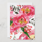 水彩フローラシックなモノグラム引っ越し祝いパーティーパーティー 招待状 (裏面)