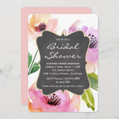 水彩フローラシャルボードブライダルシャワー 招待状 (正面/裏面)