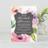 水彩フローラシャルボードブライダルシャワー 招待状 (スタンド正面)