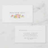 水彩フローラシンプルシック名刺 予約カード (正面/裏面)