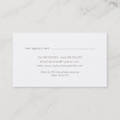 水彩フローラシンプルシック名刺 予約カード (裏面)