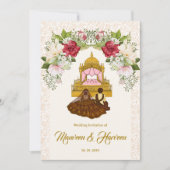 水彩フローラシーク結婚式招待状カード 招待状 (正面)