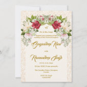 水彩フローラシーク結婚式招待状カード 招待状 (裏面)