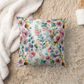 水彩フローラシームレスパターン クッション (ブランケット)