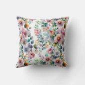 水彩フローラシームレスパターン クッション (裏面)