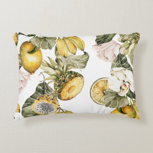 水彩フローラシームレスパターン。手絵を描l アクセントクッション (正面)