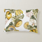 水彩フローラシームレスパターン。手絵を描l アクセントクッション (裏面)