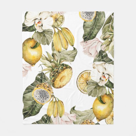 水彩フローラシームレスパターン。手絵を描l フリースブランケット (正面)