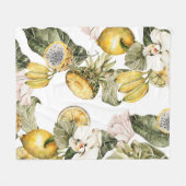 水彩フローラシームレスパターン。手絵を描l フリースブランケット (正面(横))