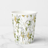 水彩フローラシームレスパターン 紙コップ (右)