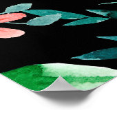 水彩フローラシームレスパターン。違う芽 ポスター (角)