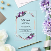 水彩フローラスクリプトエレガントブライダルシャワー アクリル招待状 (インサイチュ (ウェディング))