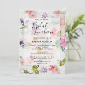 水彩フローラスクリプトブライダルシャワー昼食会 招待状 (スタンド正面)
