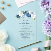 水彩フローラスクリプトブライダルシャワー アクリル招待状 (インサイチュ (ウェディング))