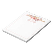 水彩フローラスクールピーチの机 ノートパッド (回転)