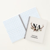 水彩フローラスタック〔雄ジカの〕枝角秋素朴 ノートブック (内部)