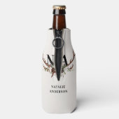 水彩フローラスタック〔雄ジカの〕枝角秋素朴 ボトルクーラー (ボトル裏面)