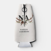 水彩フローラスタック〔雄ジカの〕枝角秋素朴 ボトルクーラー (裏面)