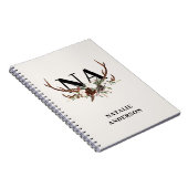 水彩フローラスタンド〔雄ジカの〕枝角秋素朴なノートボ ノートブック (右側)