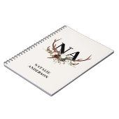 水彩フローラスタンド〔雄ジカの〕枝角秋素朴なノートボ ノートブック (左側)