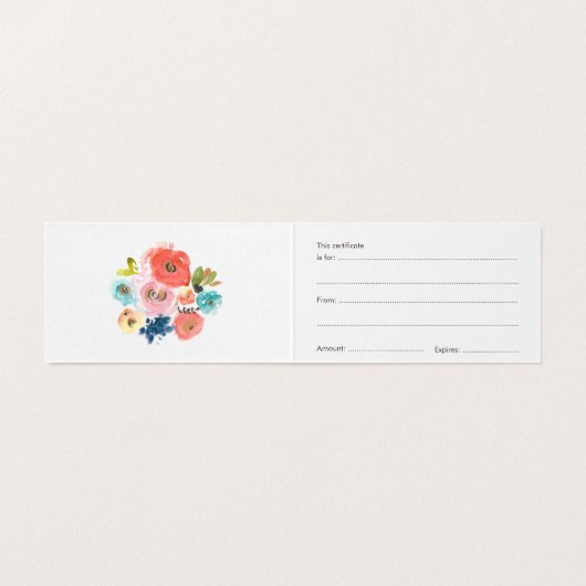 水彩フローラストアのギフト券テンプレート (内部フラット)