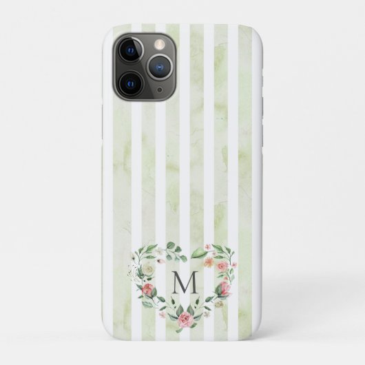 水彩フローラストライプリースモノグラム Case-Mate iPhoneケース (裏)