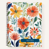 水彩フローラスパイラルバウンドノートブック ノートブック (正面)