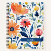 水彩フローラスパイラルバウンドノートブック ノートブック (正面)