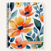 水彩フローラスパイラルバウンドノートブック ノートブック (正面)