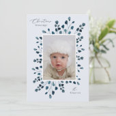 水彩フローラスプレーのクリスマスカスタム写真 招待状 (スタンド正面)