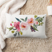 水彩フローラスプレーヴィンテージ国 ランバークッション (ブランケット)