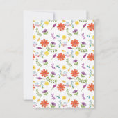 水彩フローラスペインのフィエスタウェディングRSVPカード 出欠カード (裏面)