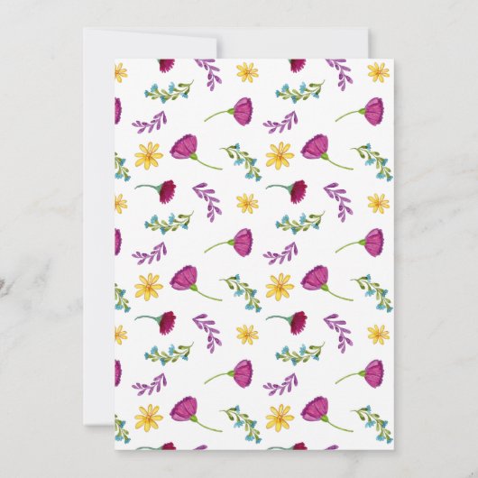 水彩フローラスペインのフェスタウェディングシャワーイン 招待状 (裏面)