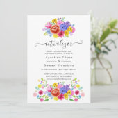 水彩フローラスペインのフェスタ結婚のアップデート 招待状 (スタンド正面)