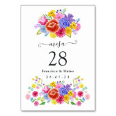 水彩フローラスペインのフェスタ結婚ズ テーブルナンバー (裏面)