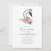 水彩フローラスワンキンセニェラ 招待状 (正面)